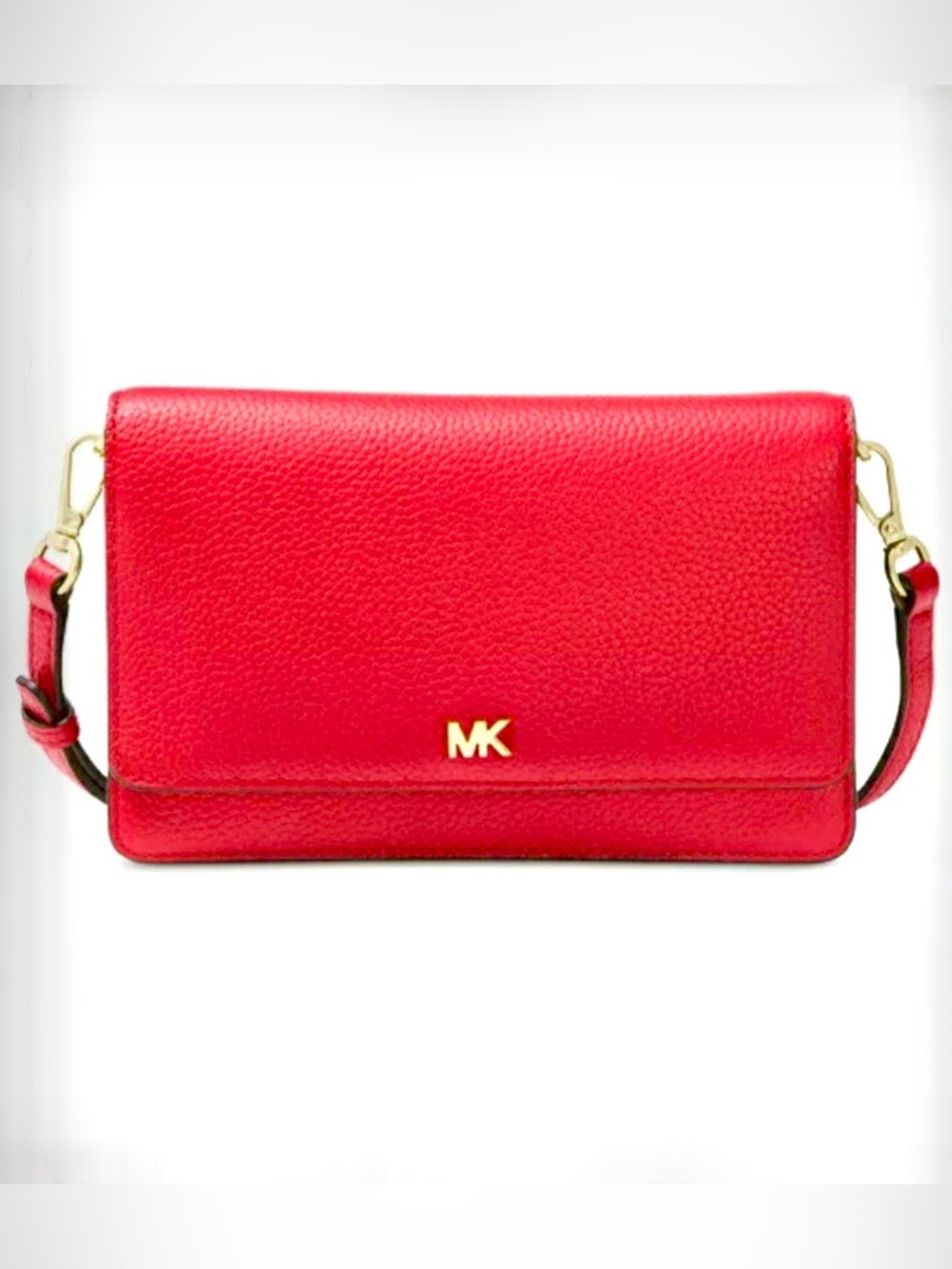 MICHAEL KORS, Mott Terracotta Pebble Leather Phone/Wallet Crossbody Bag,Like New
